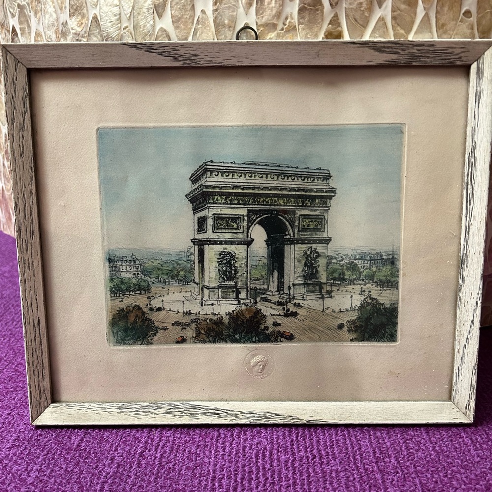Eugène Veder Arc de Triomphe Etching, Chalcographie du Louvre Series, 5”x 7”